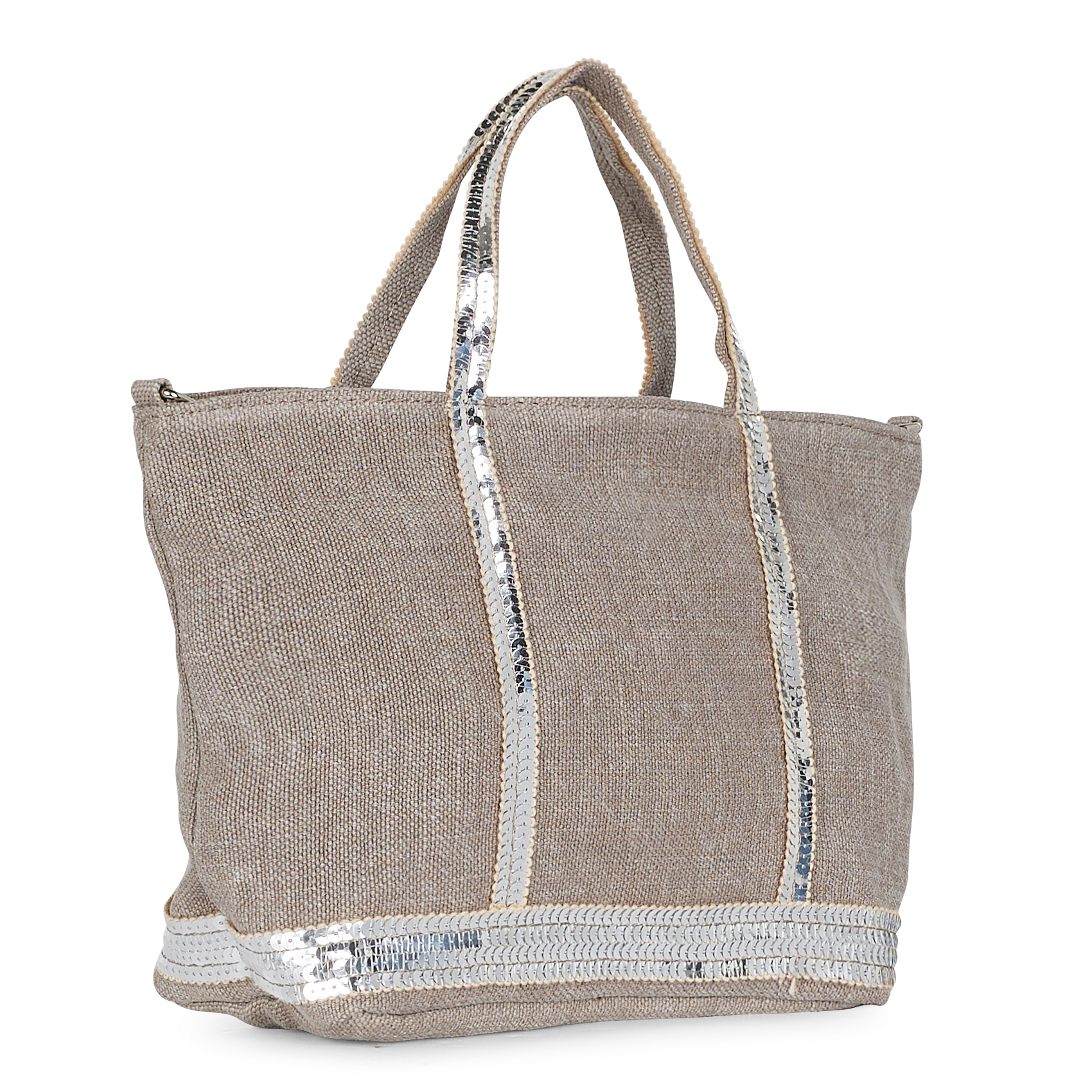 Cabas XS à sequins en lin | Gris