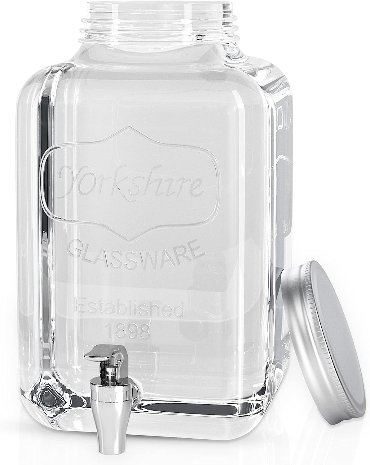 (4L) Glas Getränke Spender mit Zapfhahn Retro Einmachglas Dispenser für Limonade / Wasser / Fruchtsaft / Ice Tea