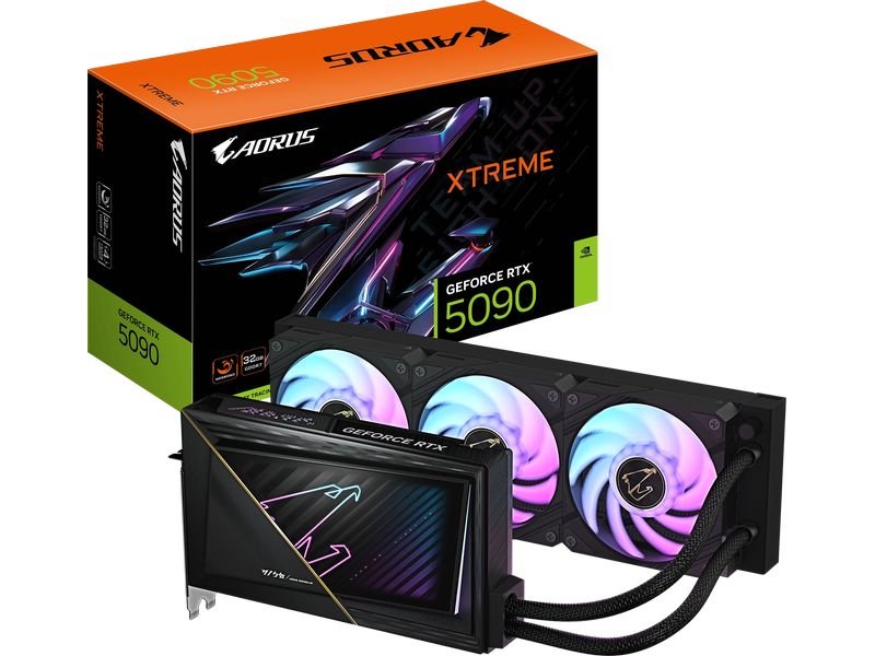 Gigabyte Grafikkarte AORUS GeForce RTX 5090 XTREME WATERFOR Gaming Grafikkarte mit 32 GB GDDR7 Speicher