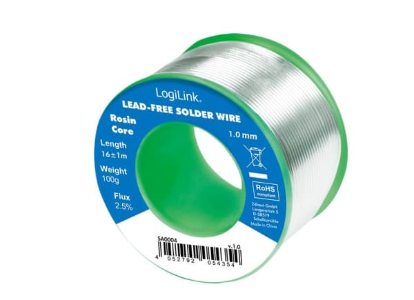 LogiLink SA0004, Loddetråd, Universell, 190 °C, Sølv, Kopper, Boks, 45 mm