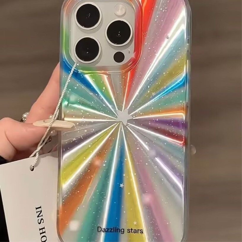 iPhone 15 Pro Max Hybrid Hardcase Schutzhülle im Aurora Design - Bunt