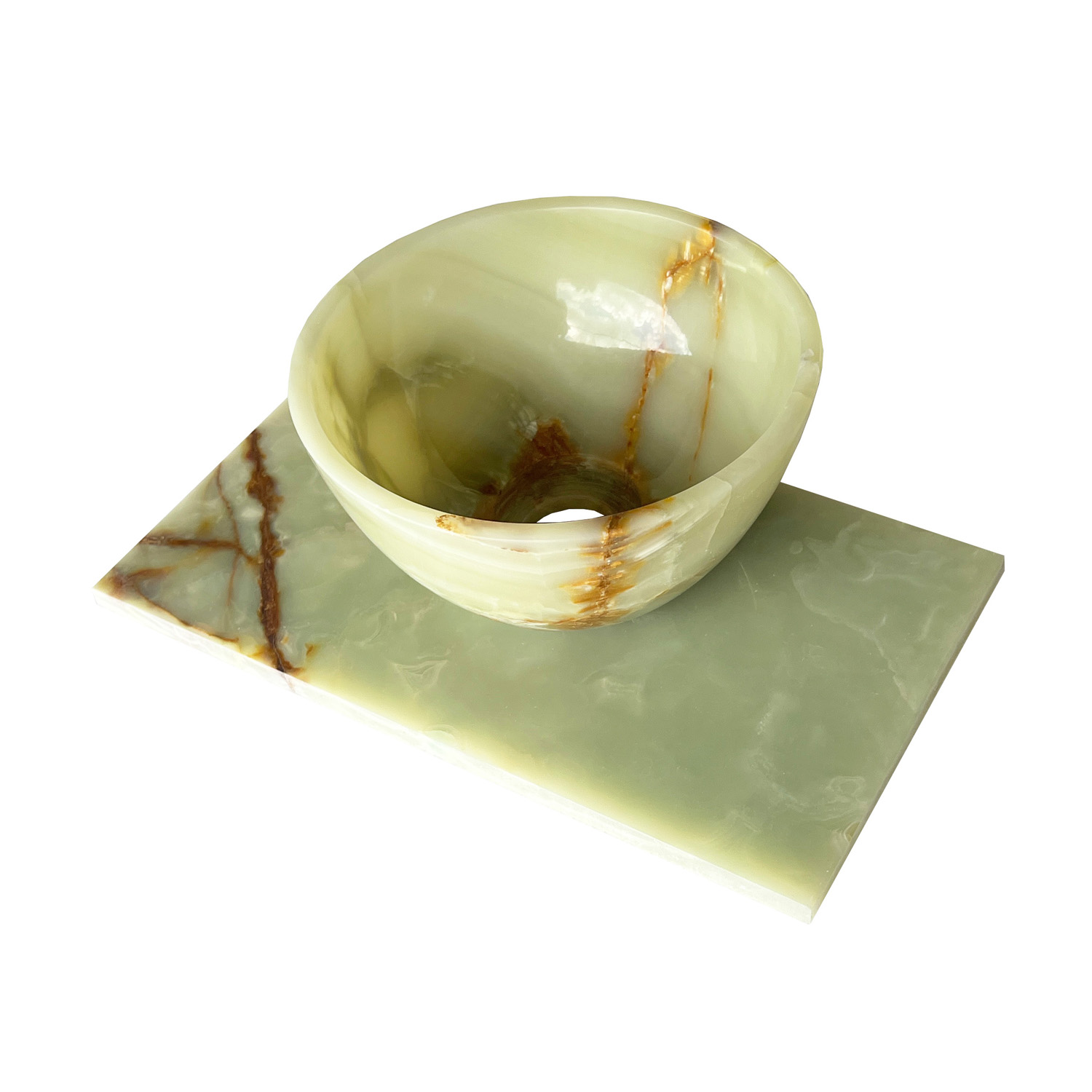 Fontana Green Onyx Micro Marble toiletmeubel met ribbelfront 40cm kasteel bruin