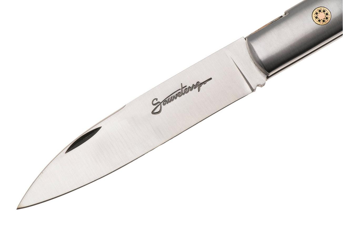 Laguiole en Aubrac Sauveterre Ziricote, Matt Stainless Bolster, Mosaic Pin, zakmes, 11 cm