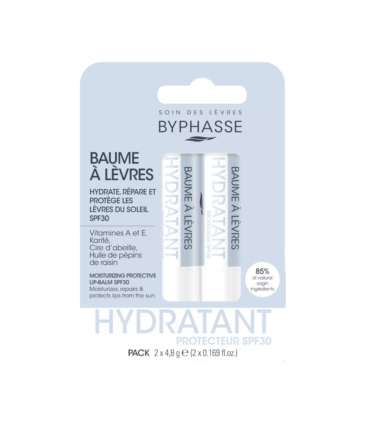 Byphasse - Duo de protetores labiais hidratantes com FPS30