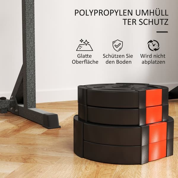 Sett med 4 manualvekter, 2 x 5 kg/7,5 kg vekter, vektplatesett, vektskiver for 2,5 cm hantelstang, Ø 30 mm boring, svart