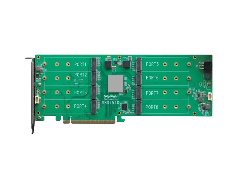 Highpoint Host Bus Adapter Rocket 1508 PCI-Ex16v4 - 8x M.2 PCIe 4.0 x16 8-Port M.2 NVMe HBA – Die schnellste M.2 NVMe-Konnektivitätslösung der Branche für PCIe Gen4