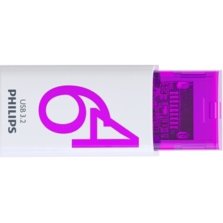 Clé USB Philips Edition Click 3.2 64 Go Blanc et violet