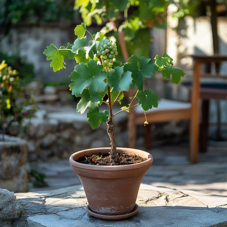 Druivenplant - Set van 3 - Vitis vinifera 'Chardonnay' - Hoogte 25-40cm - ⌀9cm