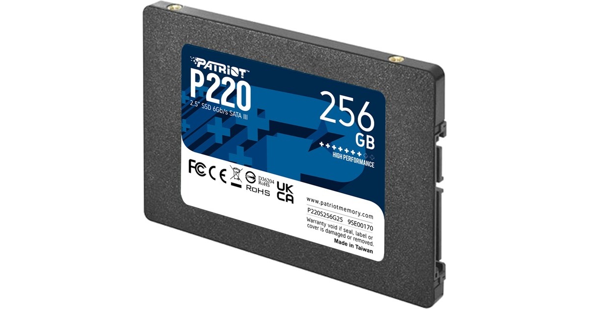 PatriotP220 256 GB SSD  (Zwart, SATA III 6 Gb/s)
