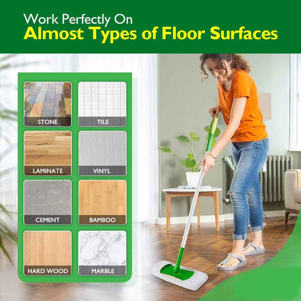 (26x11cm) Ersatz Mikrofaser Pad Wiederverwenbares Reingungs Tuch für Swiffer Boden Wischmopp - Weiss