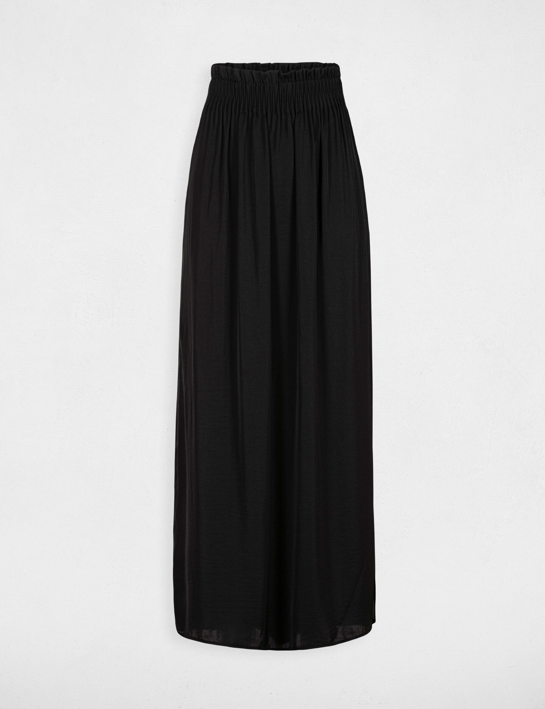 Jupe longue fluide taille élastiquée noir femme - noir