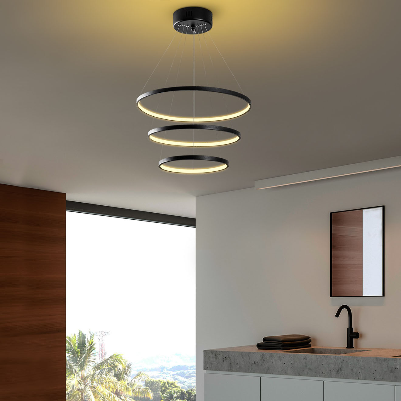 Opviq Suspension SIMIT noire - 50x80x50 cm