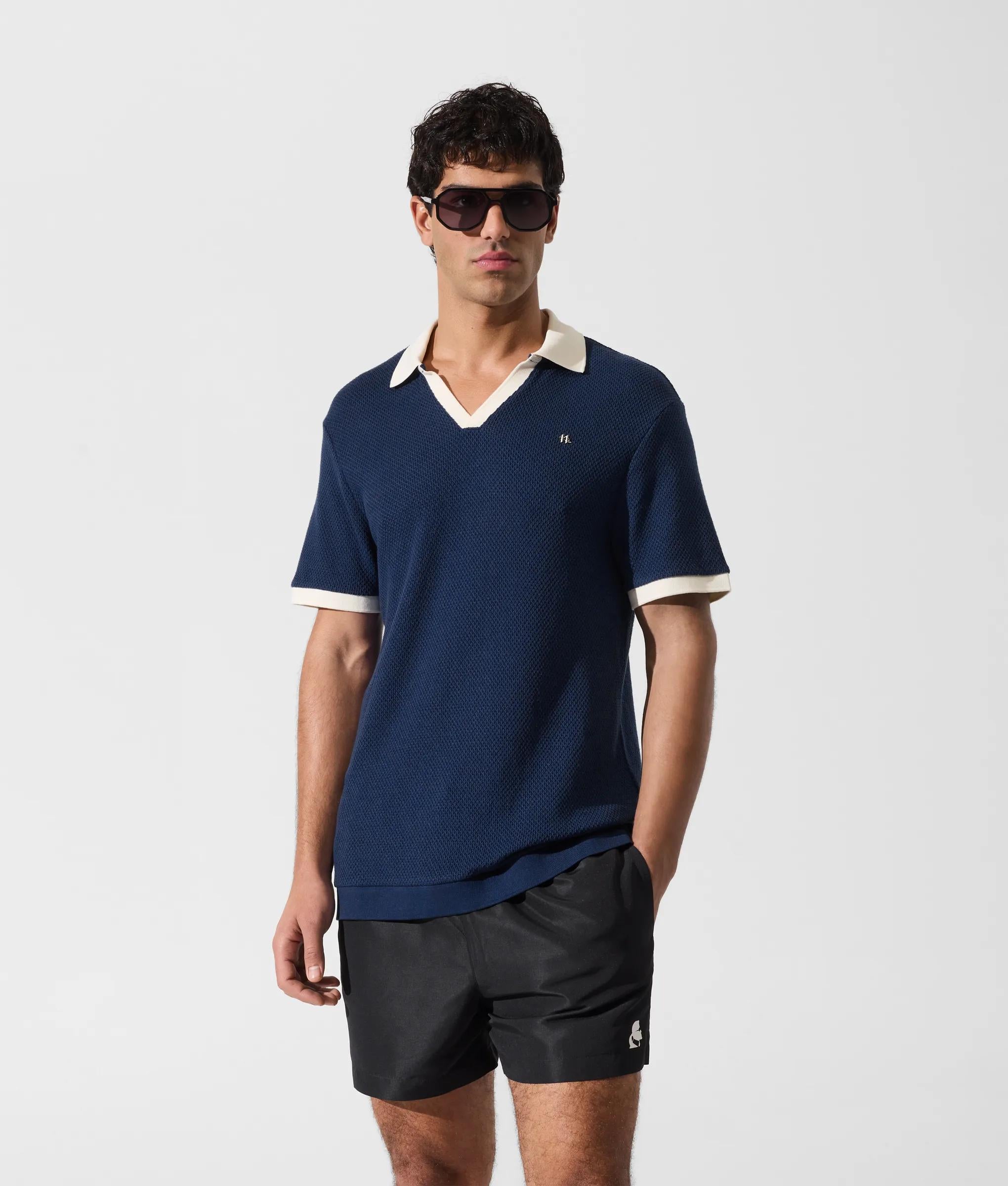 Metaal Monogram gehaakt polo shirt
