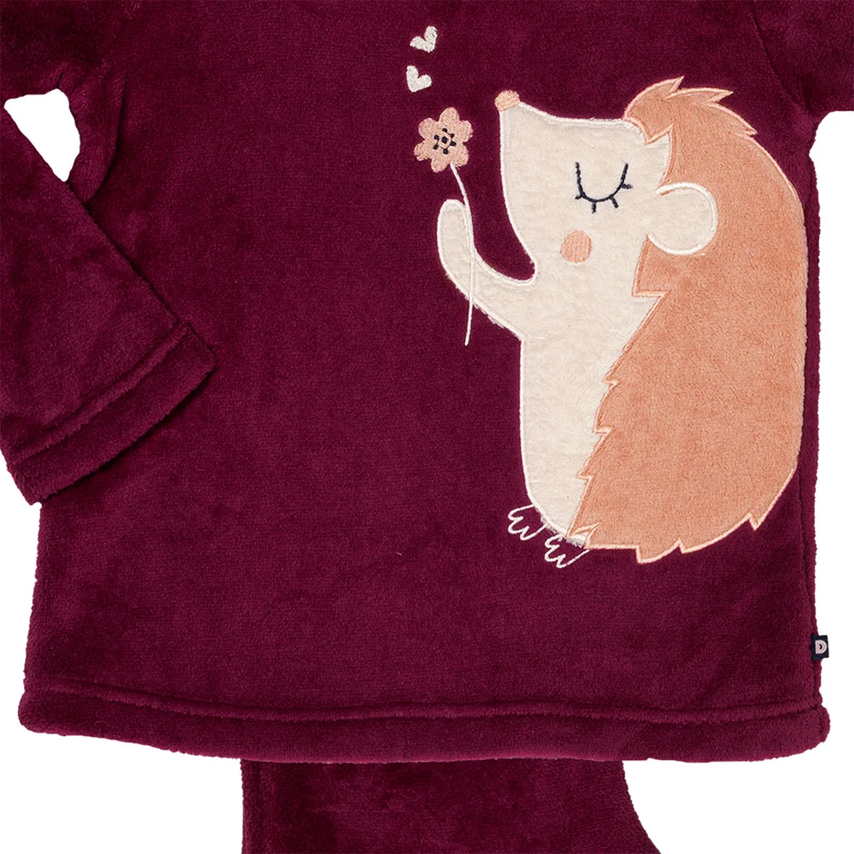 Pyjama fille HERISSON bordeaux