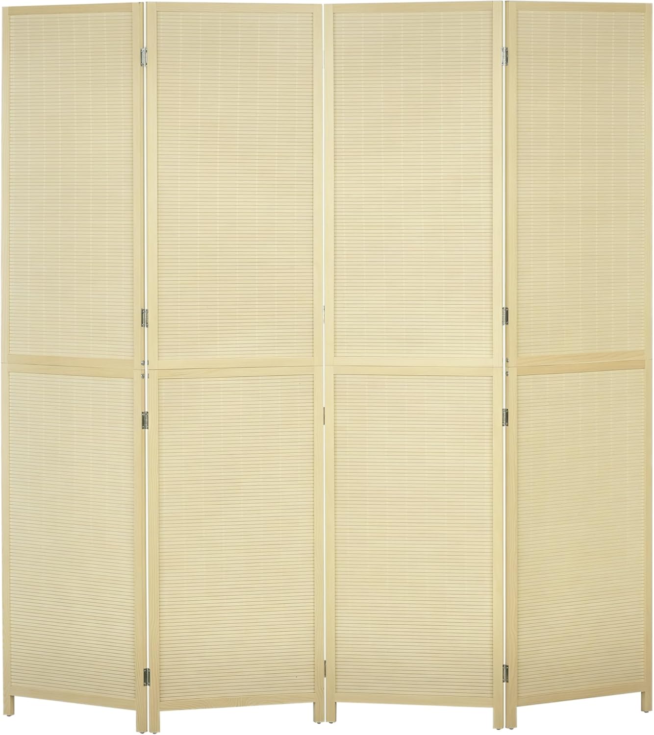 HOMCOM Paravent 4-teilig 180 x 180 cm Faltbar Raumteiler Trennwand aus Bambus, Stellwand Sichtschutz Raumtrenner für Wohnzimmer Schlafzimmer Natur MB3801426