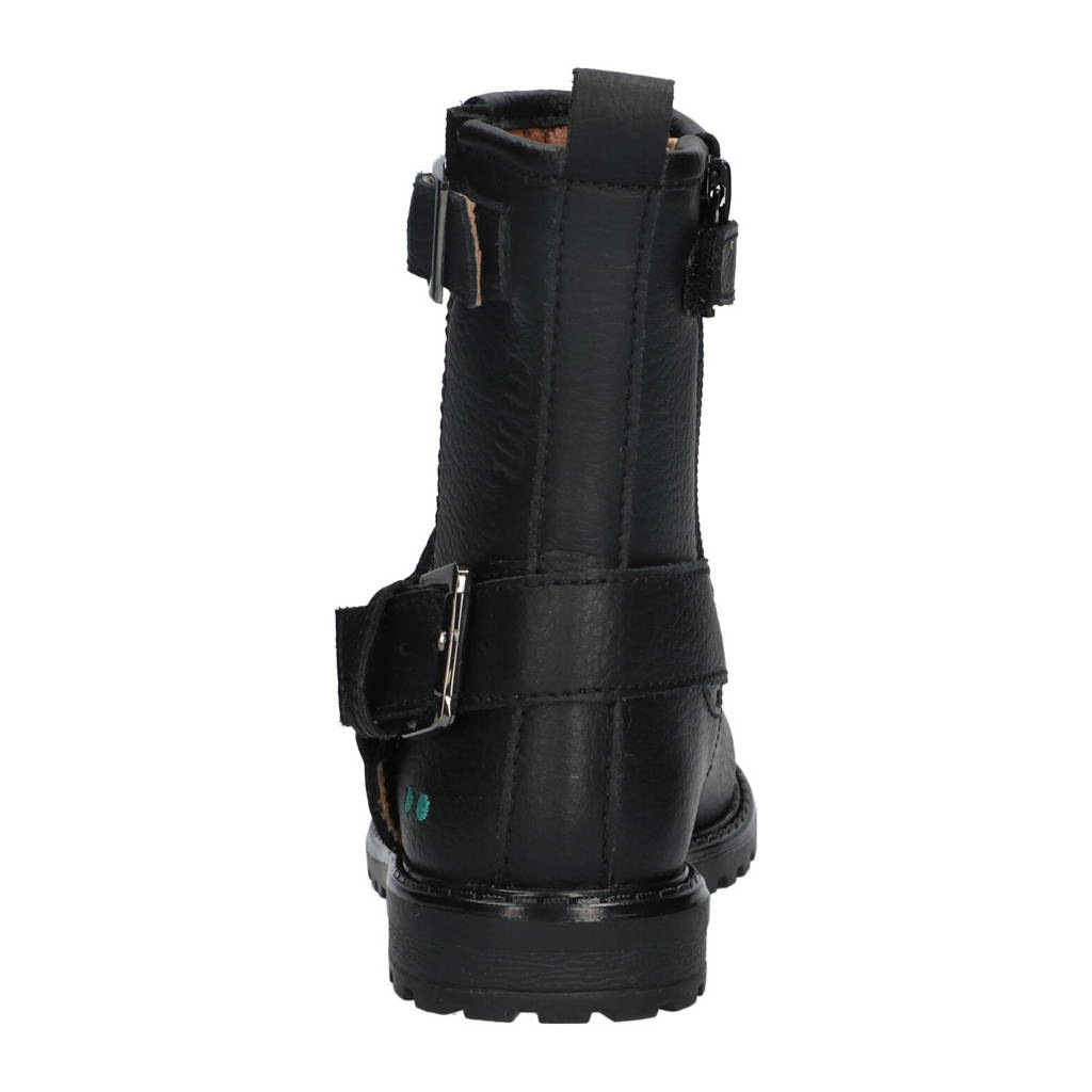 BunniesJR leren bikerboots zwart