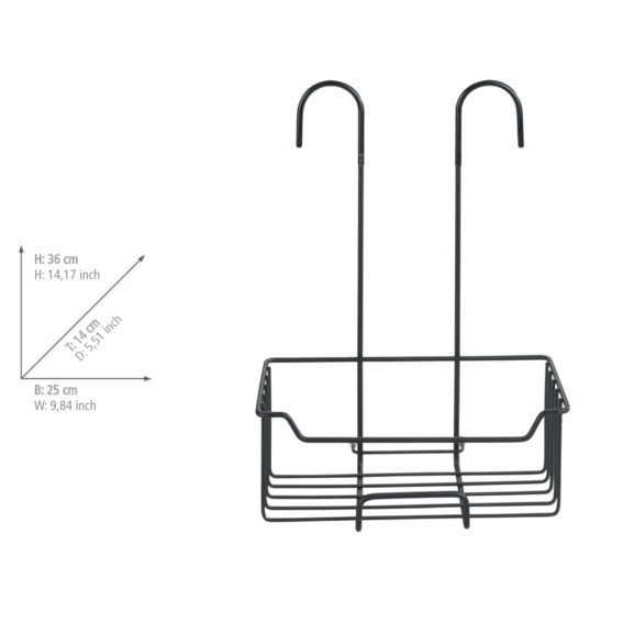 Wenko Milo douchecaddy RVS zwart