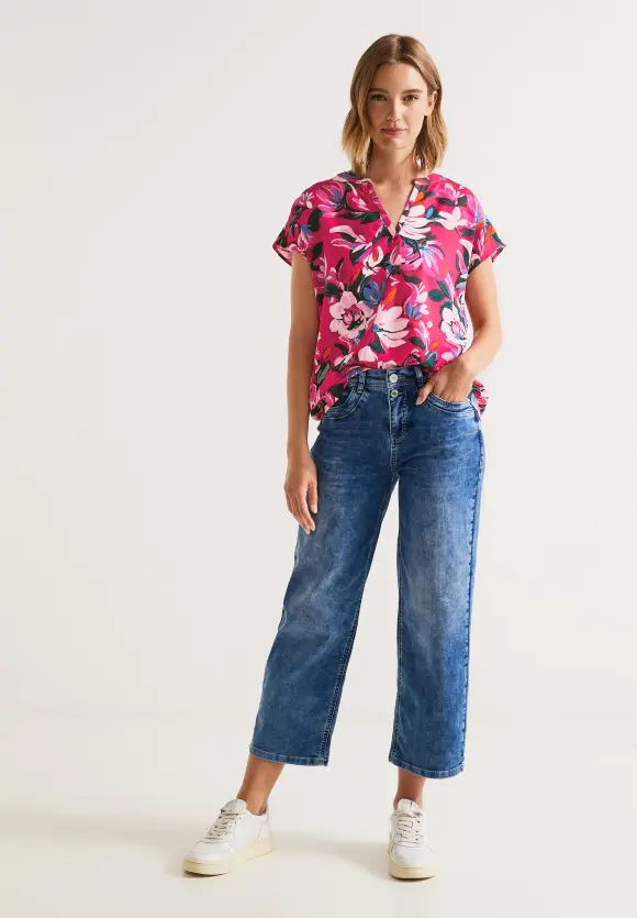 Print Blusenshirt - berry rose