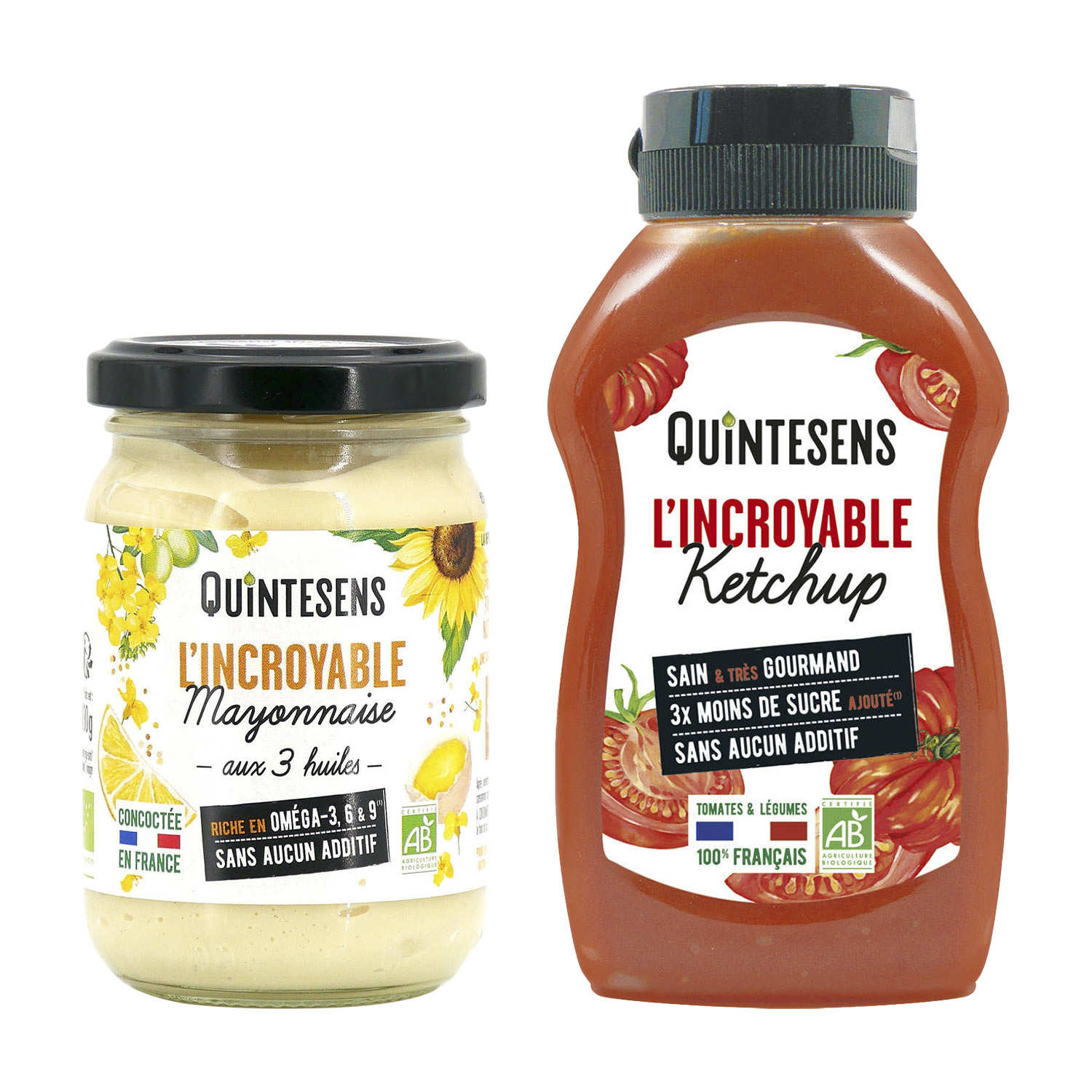 Assortiment ketchup et mayonnaise bio Quintesens