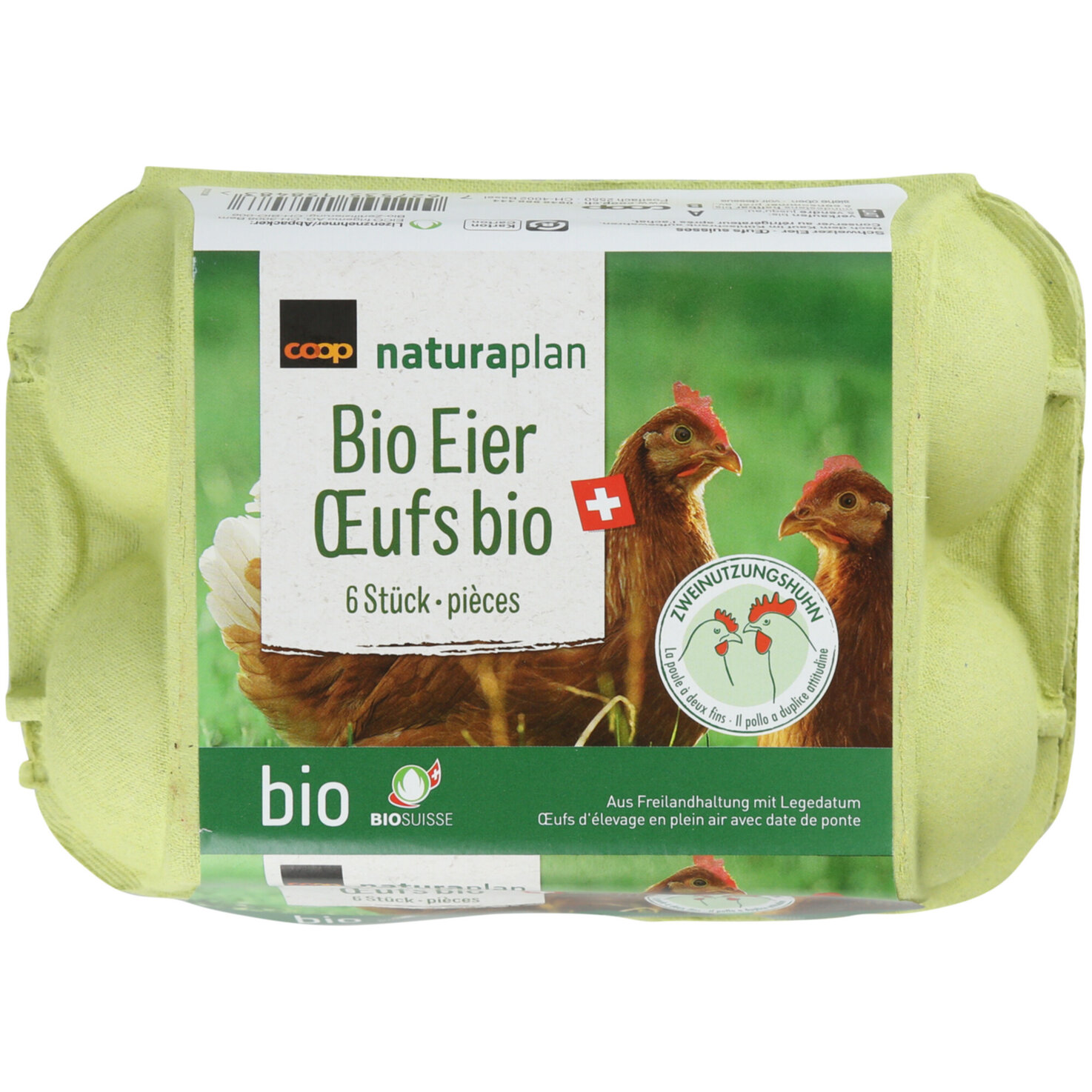 Naturaplan Bio Zweinutzungshuhn-Eier 6er