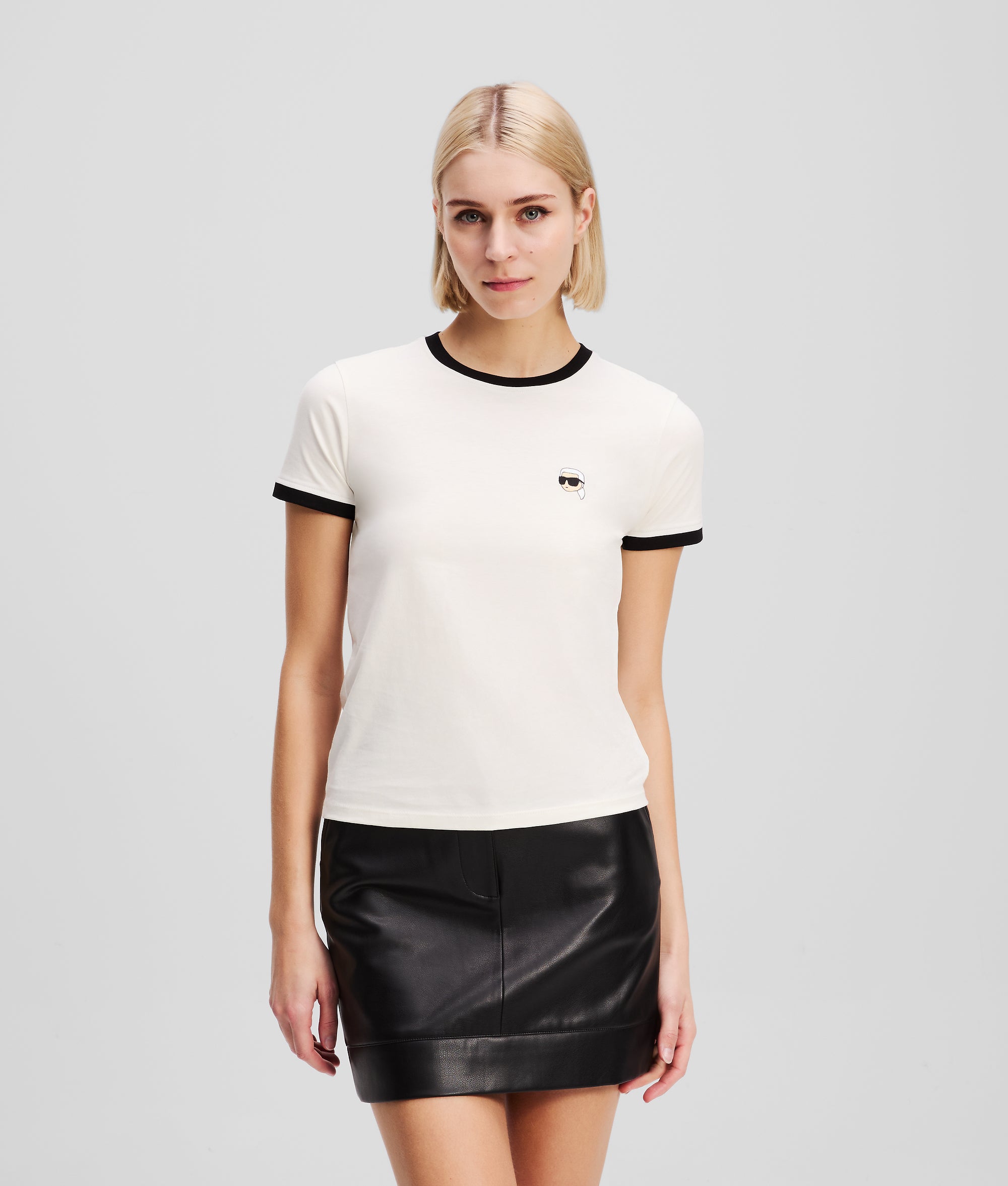 Ikon T-shirt met contrastbies