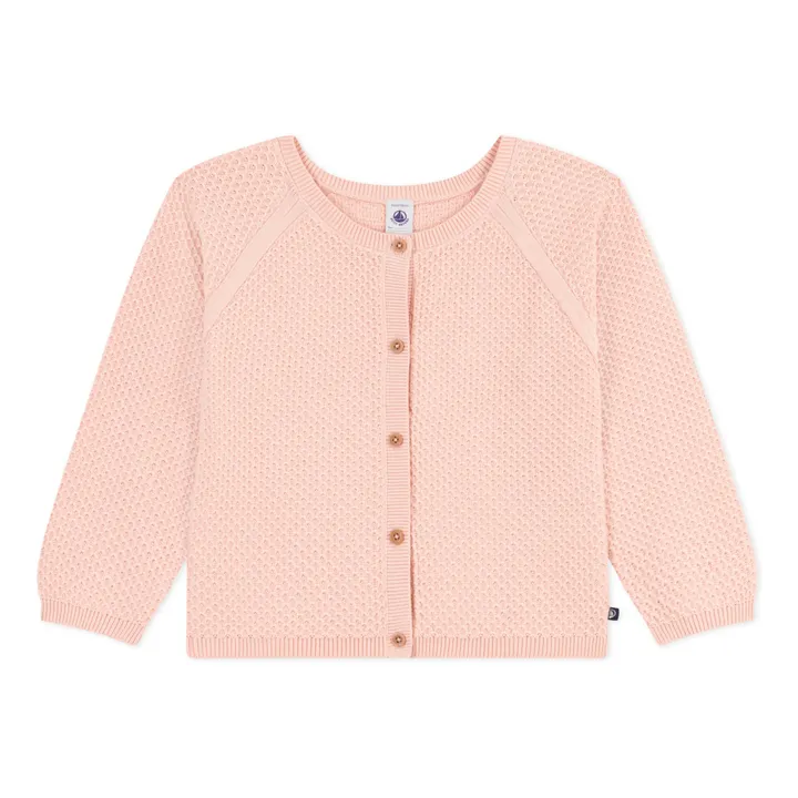 Petit Bateau Cardigan Melene Point Suzette | Rose pâle