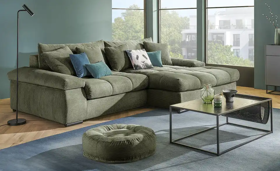 Ecksofa Hella rechts Grün