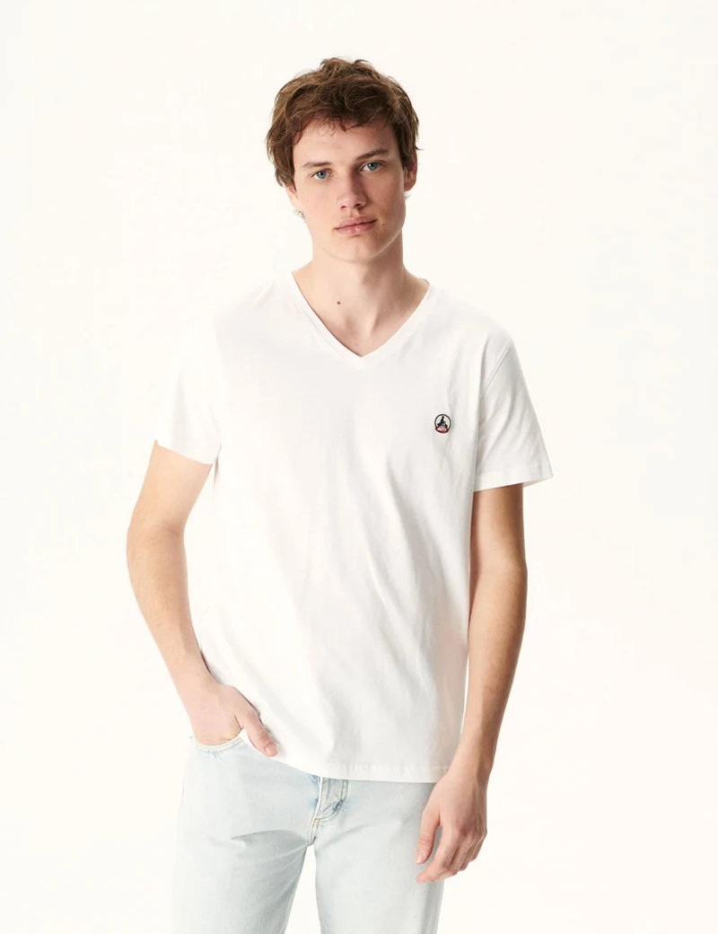 JOTT T-SHIRT HOMME MANCHES COURTES COL V BENITO BLANC