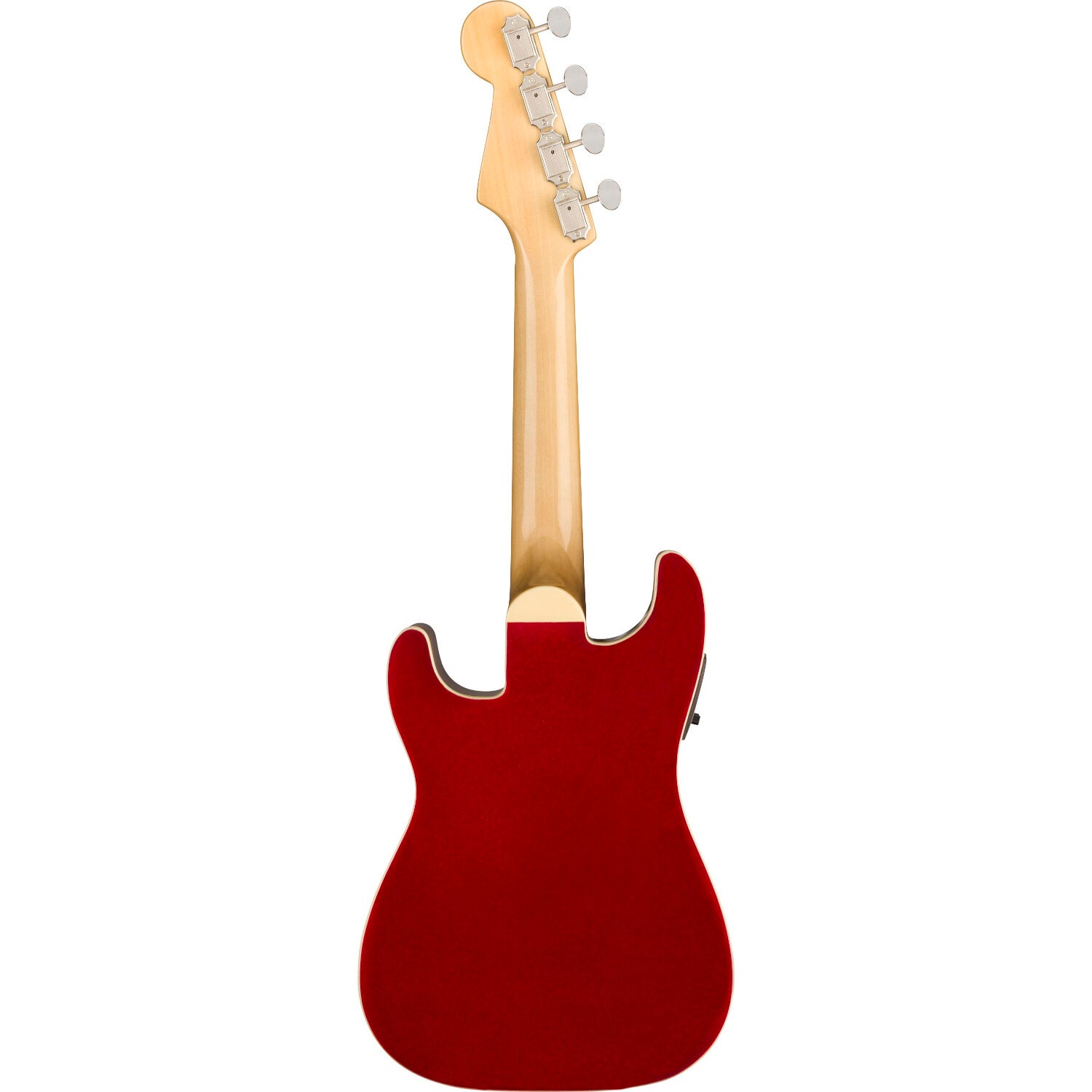 Fender Fullerton Strat Uke WN White Pickguard Candy Apple Red elektrische-akoestische concert ukelele