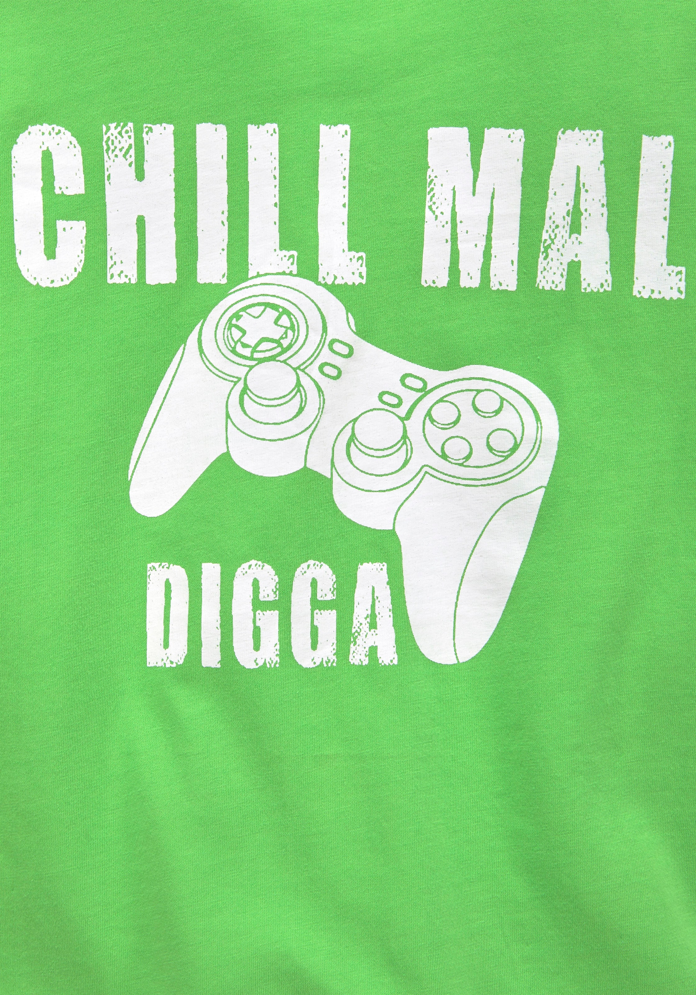 KIDSWORLD T-Shirt »Mit Spruch: CHILL MAL«, Kurzarm,  Basic-Stil,  mit coolen Schriftzügen,  Rundhalsausschnitt