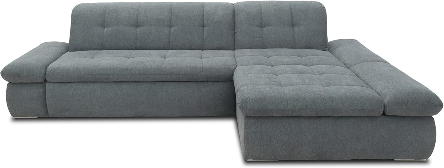 DOMO. collection Ecksofa Moric, Sofa mit Schlaffunktion & Armlehnfunktion in L-Form Couch, Eckcouch mit Bett-Funktion, Schlafsofa 300 x 172 x 80 cm (BxTxH), grau