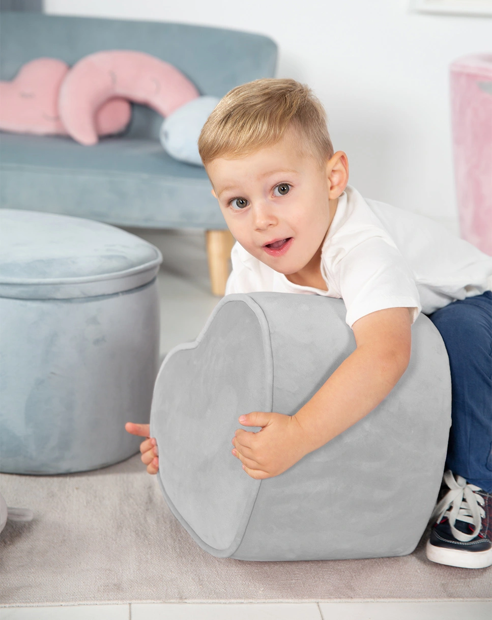 Kinderhocker Herzform LIL SOFA (Farbe: grau)