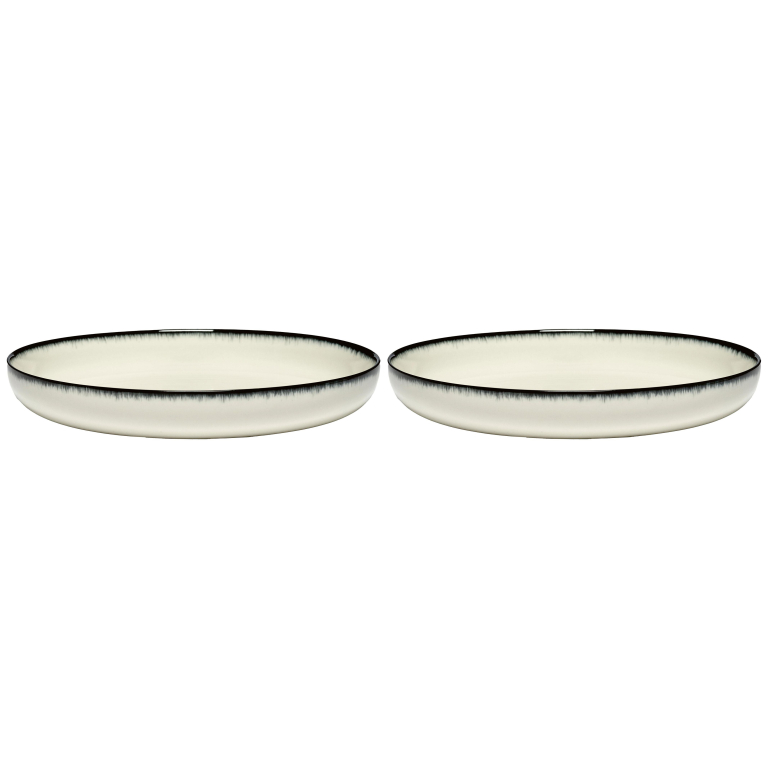 Serax Dé tableware by Ann Demeulemeester diep bord Ø27 set van 2 White/Black A