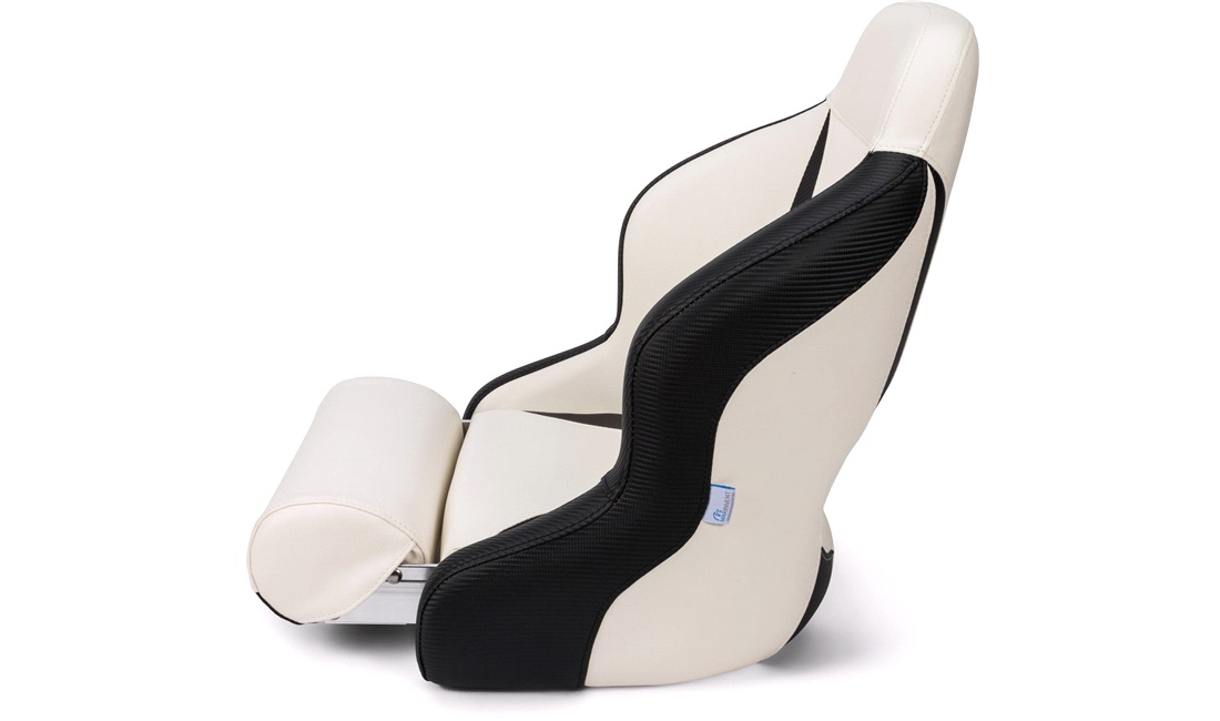 Sæde, Marinvent h52 deluxe sport flip up stol, hvid med carbon sort