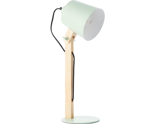Tafellamp, 1-lichts, H 51,5 cm, draaibaar, beuken/mint/mat