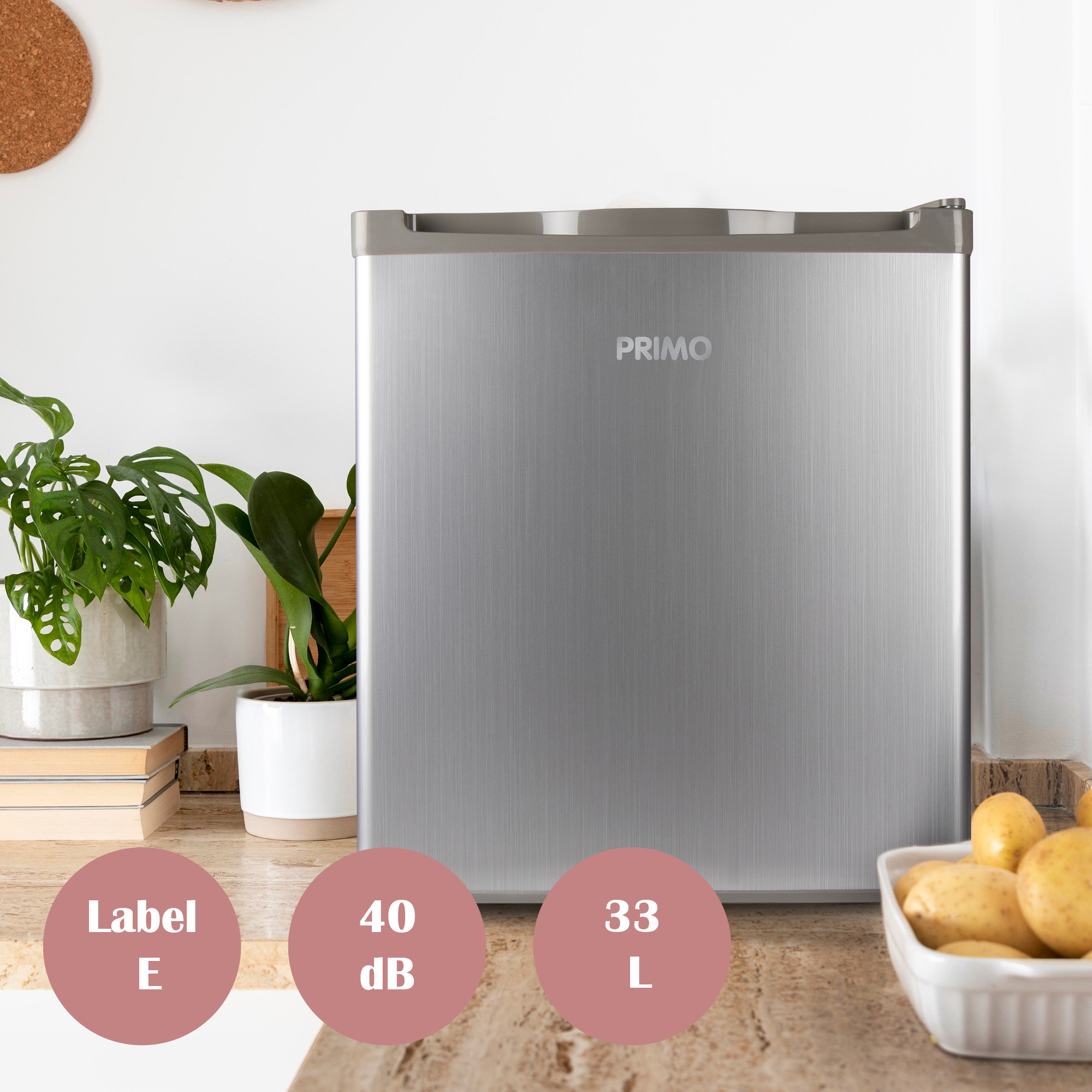 Primo PR116DV 33 liter mini vriezer - Silver