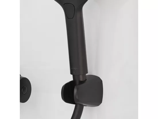 Pommeau de douche JACOB DELAFON Juliette noir mat + flexible et support de douche noir mat