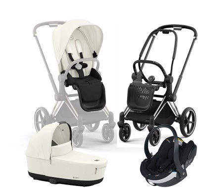 Cybex Priam Duovogn inkl. BeSafe iZi Go Modular X2, Off White/Chrome Black