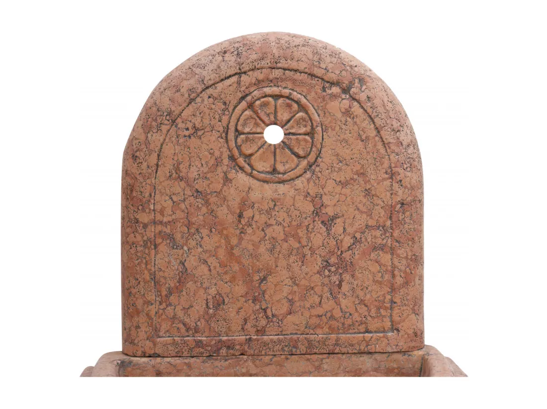 BISCOTTINI Fontaine - Marbre Rouge de Vérone - Décorative - Fontaine de Jardin - Extérieur - Fontaine Murale - Dosseret - Décoration Murale - Décoration de Jardin - 65x43x130cm
