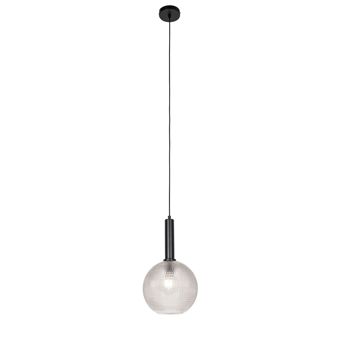 Design hanglamp zwart met smoke glas - Chico