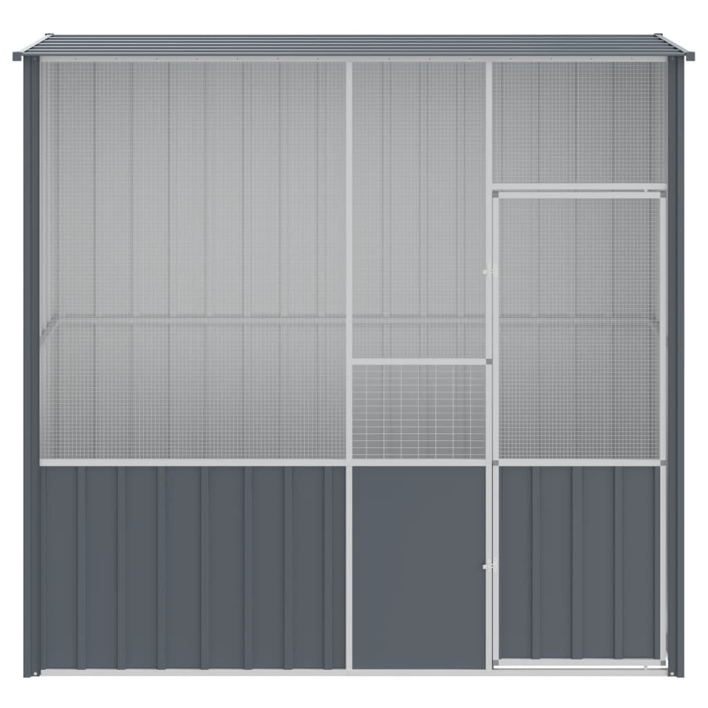 Gaiola para pássaros vidaXL, aço galvanizado, cinza antracite, 115x78x200 cm