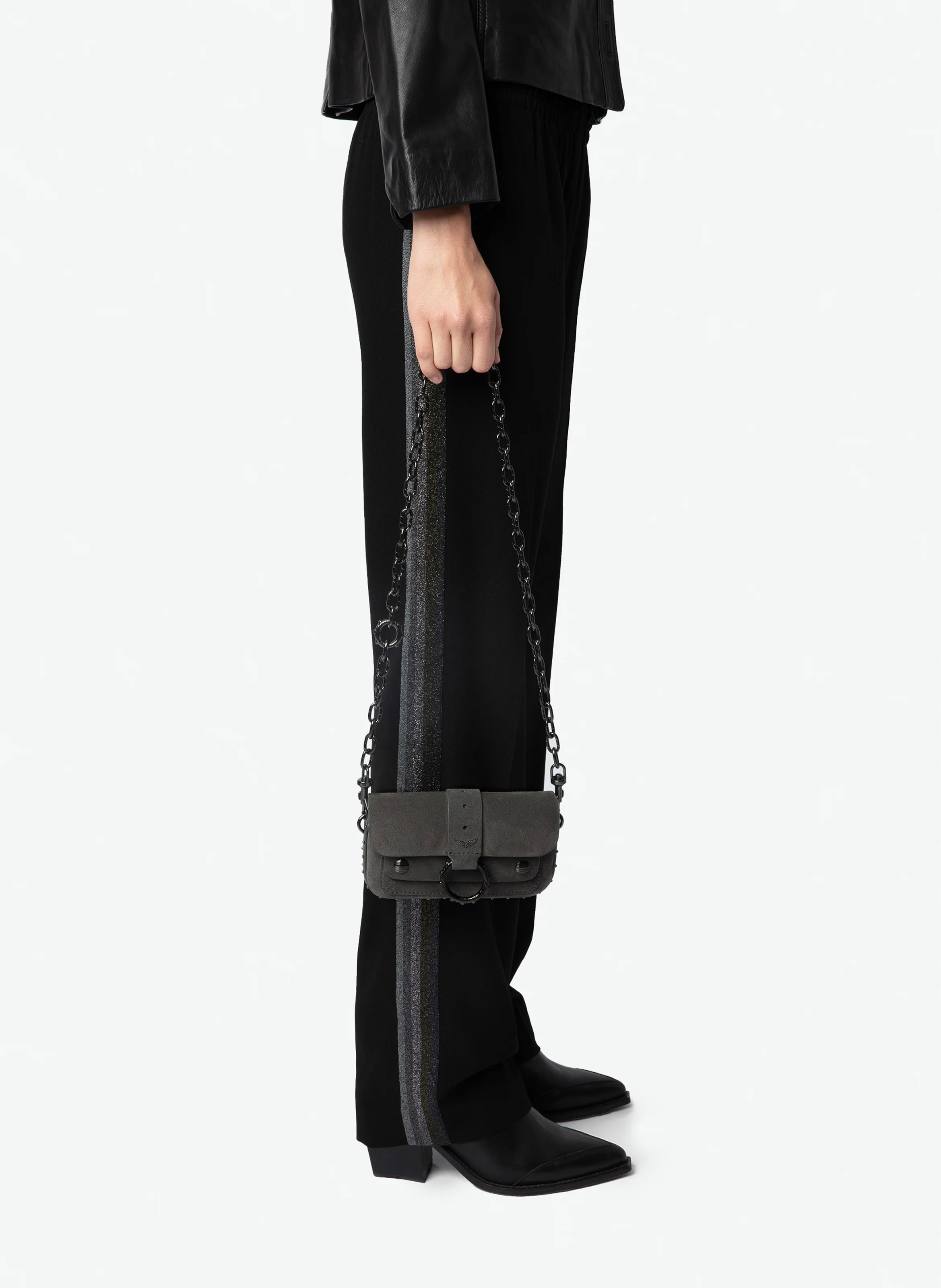 KATE WALLET - Sac bandoulière en cuir | Gris
