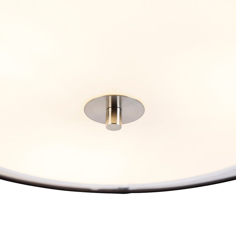 Moderne plafondlamp zwart met wit 50 cm 3-lichts - Drum Duo