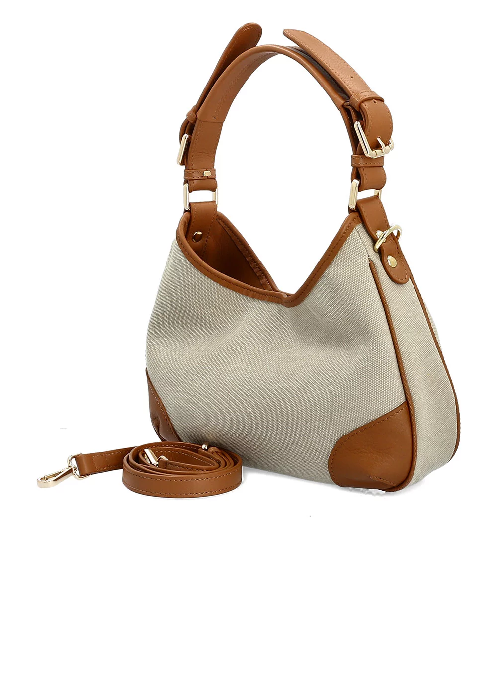 PORTE EPAULE WILLOWS TOILE ET CUIR GOLD