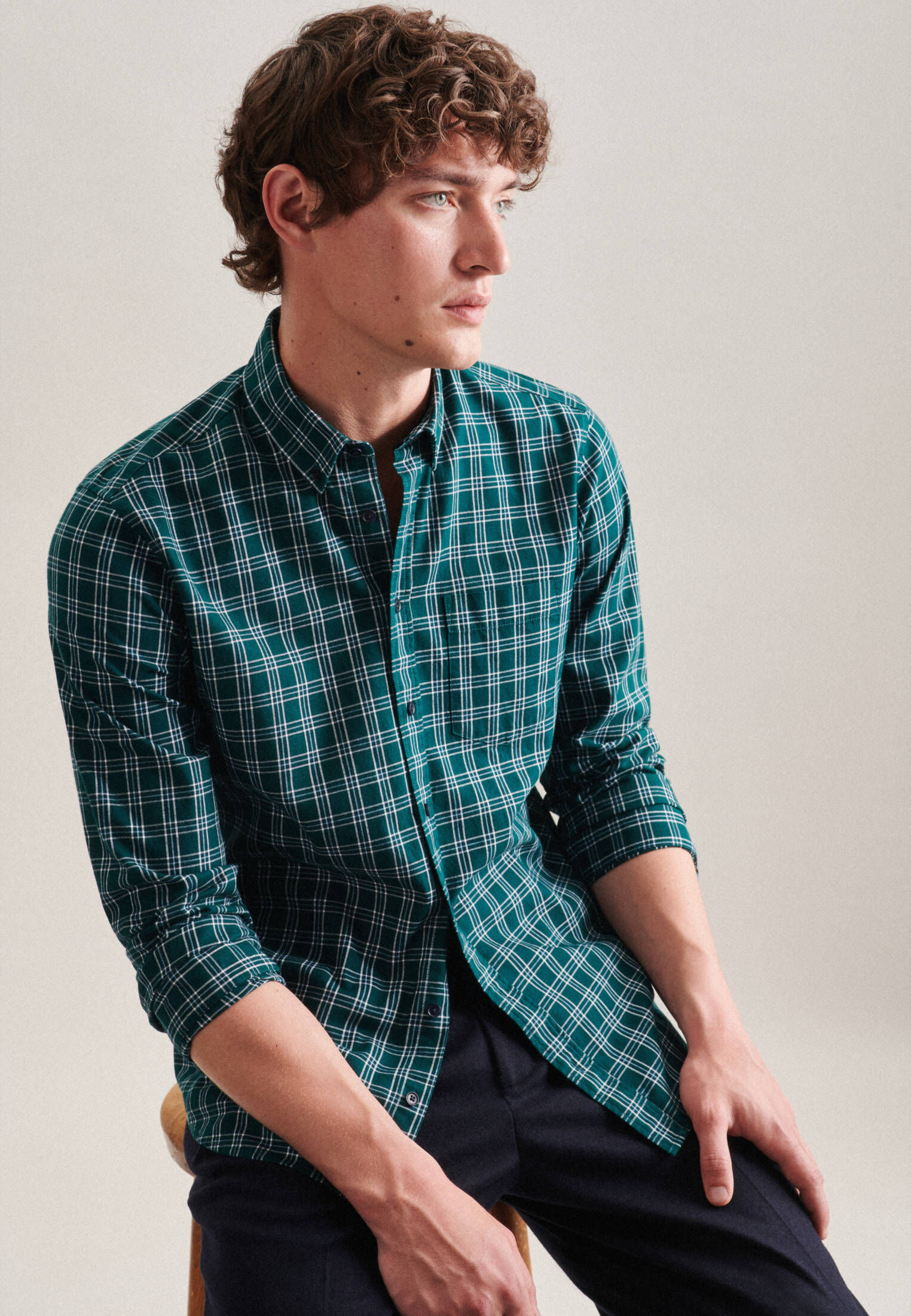 Seidensticker| Herren Casual Hemd Schwarze Rose