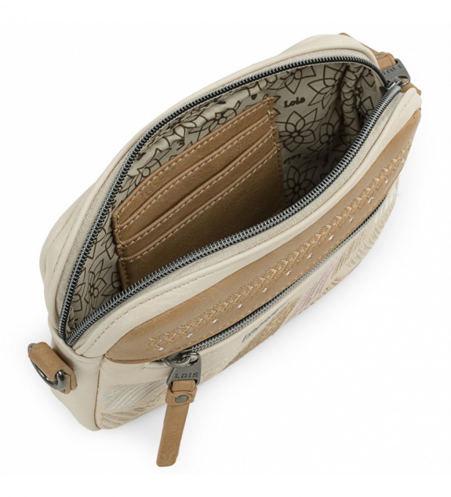 Bolsa de ombro Lois Galatea bege e marrom