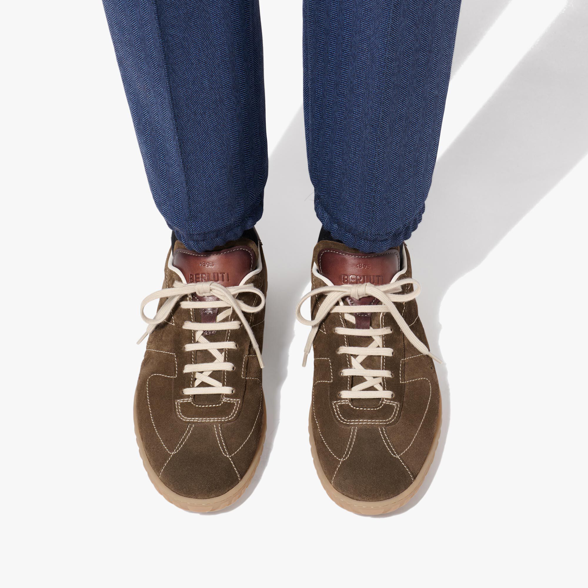Sneaker Trainer En Suede Scritto