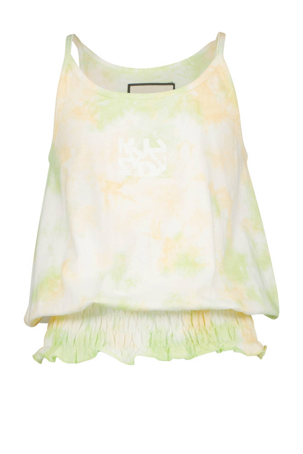 Raizzed tie-dyespaghettitop groen