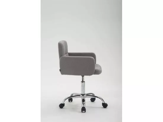 Tabouret de bureau - Tissu & Métal chromé - Gris - Los Angeles