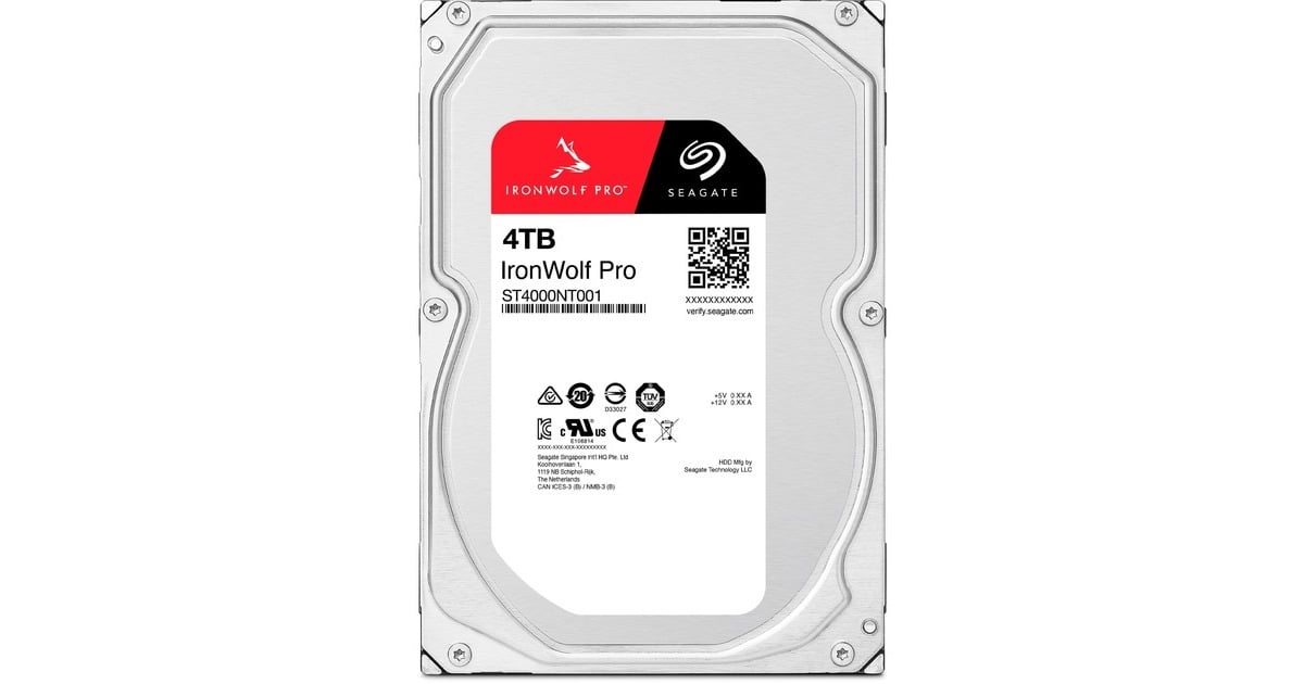 SeagateIronWolf Pro 4 TB harde schijf  (ST4000NT001, SATA/600, 24/7)
